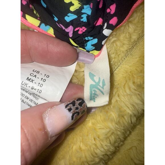 Girls Multicolored Bikini, Black Hearts, Hobie Size 10 - Picture 7 of 8